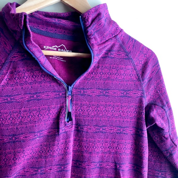 Eddie Bauer Magenta 1/2 zip jacket - Picture 2 of 4